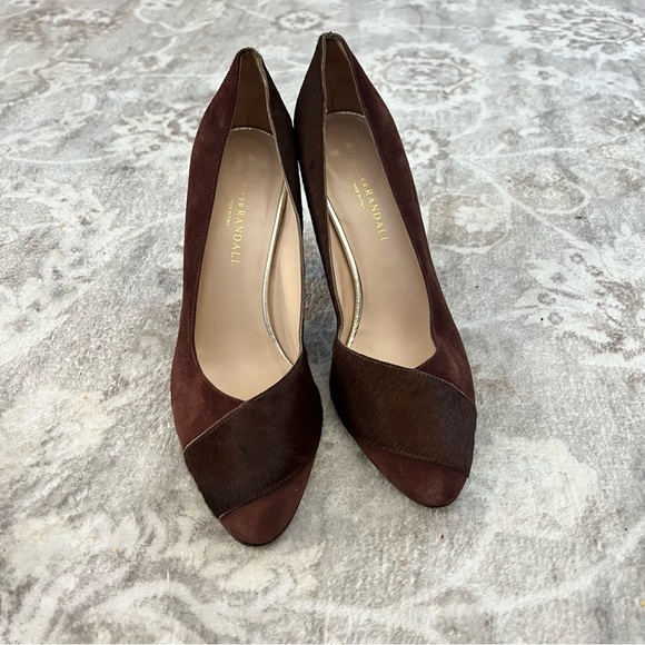 Loeffler Randall Brown Fur Suede Heels size 9 - Picture 2 of 12